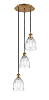 Ballston Three Light Pendant in Brushed Brass (405|113B3PBBG442)