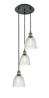 Ballston Three Light Pendant in Black Antique Brass (405|113B3PBABG382)