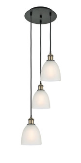 Ballston Three Light Pendant in Black Antique Brass (405|113B3PBABG381)
