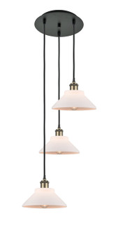 Ballston Three Light Pendant in Black Antique Brass (405|113B3PBABG131)