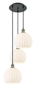Ballston Three Light Pendant in Black Antique Brass (405|113B3PBABG121710WV)