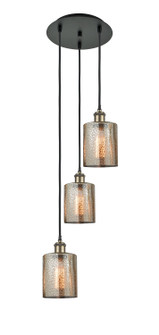 Ballston Three Light Pendant in Black Antique Brass (405|113B3PBABG116)