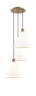 Ballston Three Light Pendant in Antique Brass (405|113B3PABGBC121)
