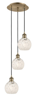 Ballston Three Light Pendant in Antique Brass (405|113B3PABG12166WM)