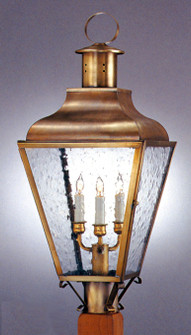 Jericho Three Light Post Mount in Antique Brass (265|45322ABSS)