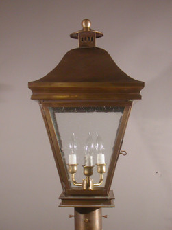 Quinly Three Light Post Mount in Antique Brass (265|35312ABSS)