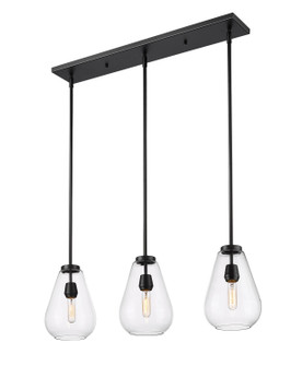 Ayra Three Light Linear Chandelier in Matte Black (224|488P83LMB)