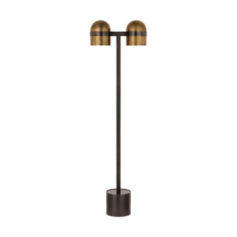 Octavia LED Floor Lamp in Blackened Bronze/Bright Worn Brass (182|AKFL34127BDZBWB)