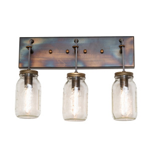 Mason Jar Three Light Vanity in Light Burnished Antique Copper (57|259052)