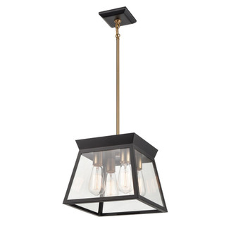 Lucian One Light Pendant in Black and Brushed Brass (78|AC11851BK)