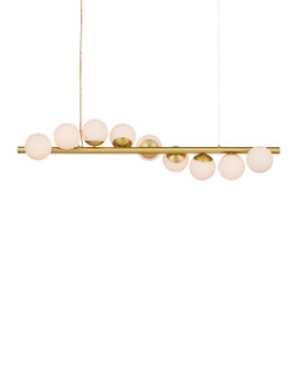 Barcarolle Nine Light Chandelier in Brushed Brass/White (142|90001172)