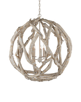 Driftwood Three Light Chandelier in Whitewashed Driftwood (142|90001133)