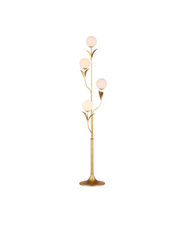 Rossville Four Light Floor Lamp in Contemporary Gold Leaf/Frosted White (142|80000152)