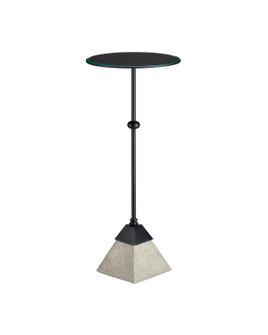Parna Accent Table in Satin Black/Polished Concrete/Clear (142|40000185)