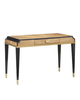 Kallista Writing Desk in Taupe/Caviar Black/Polished Brass/Black (142|30000272)