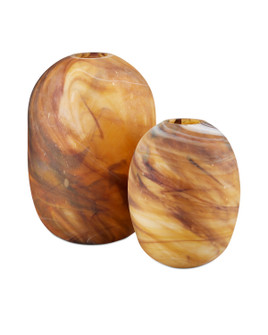 Desert Storm Vase Set of 2 in Dark Amber Swirl (142|12000761)