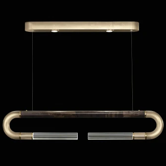 Antonia LED Linear Pendant in Soft Gold Leaf/Brass/Charcoal (48|924140511ST)