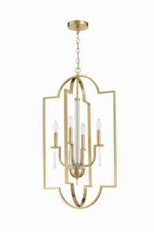 Fortuna Four Light Foyer Pendant in Satin Brass (46|58234SB)