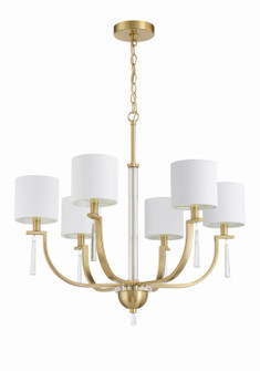 Fortuna Six Light Chandelier in Satin Brass (46|58226SB)