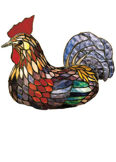 Tiffany Rooster One Light Accent Lamp in Flame Orange Purple/Blue Blue/Green (57|10086)