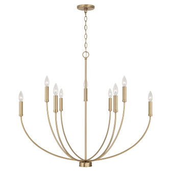 Ansley Nine Light Chandelier in Aged Brass (65|452191AD)