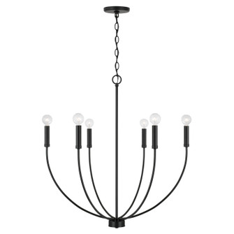 Ansley Six Light Chandelier in Matte Black (65|452161MB)