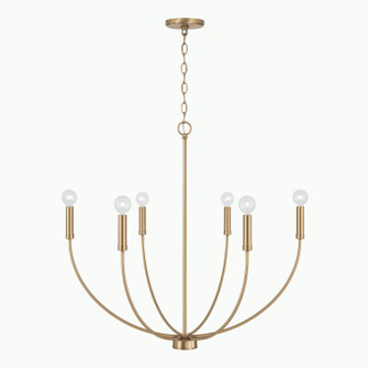 Ansley Six Light Chandelier in Aged Brass (65|452161AD)