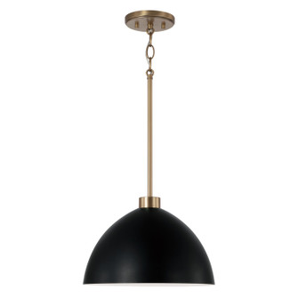 Ross One Light Pendant in Aged Brass and Black (65|352011AB)