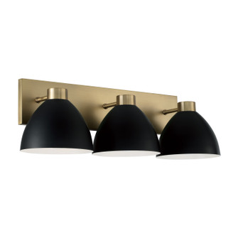 Ross Three Light Vanity in Aged Brass and Black (65|152031AB)