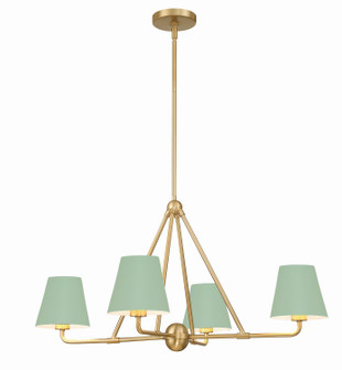 Xavier Four Light Chandelier in Vibrant Gold / Green (60|XAVB9304VGGR)