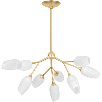 Aldean Nine Light Chandelier in Vintage Gold Leaf (67|F2134VGL)
