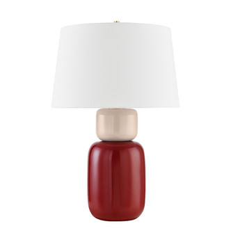 Batya One Light Table Lamp in Aged Brass/Ceramic Bordeaux Blush (428|HL890201AGBCBB)