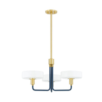 Aston Three Light Chandelier in Aged Brass (428|H886803AGBSBL)