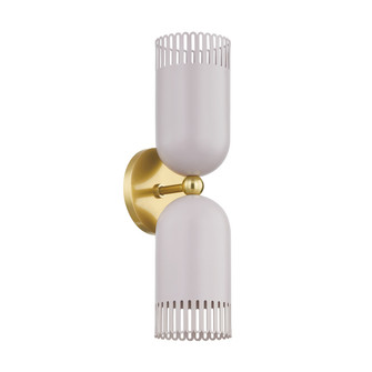 Liba Two Light Wall Sconce in Aged Brass (428|H884102AGBSPG)