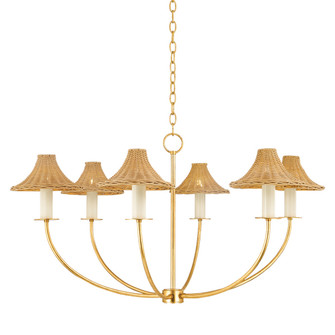 Twila Six Light Chandelier in Vintage Gold Leaf (428|H868806VGL)