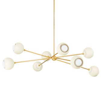 Saylor Eight Light Chandelier in Aged Brass (428|H832808AGBSCR)
