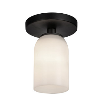 Nola One Light Semi-Flush Mount in Black/Glossy Opal Glass (347|SF57704BKGO)