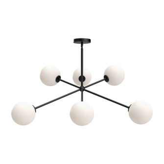 Cassia Six Light Chandelier in Matte Black/Clear Glass (452|CH549640MBCL)