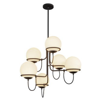 Alba Six Light Chandelier in Matte Black/Opal Glass (452|CH458632MBOP)