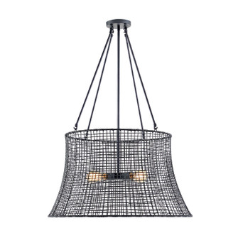 Longleaf Four Light Outdoor Chandelier in Matte Black (51|76192489)