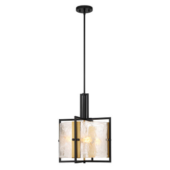 Hayward Three Light Pendant in Matte Black with Warm Brass Accents (51|716993143)