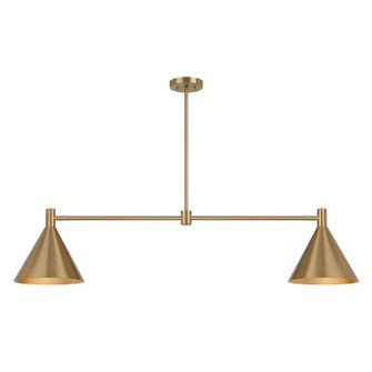 Pharos Two Light Linear Chandelier in Noble Brass (51|180052127)