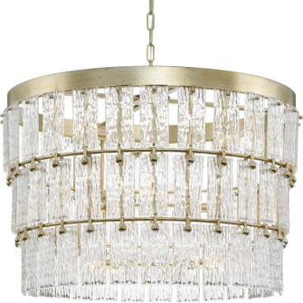 Chevall Nine Light Chandelier in Gilded Silver (54|P400368176)