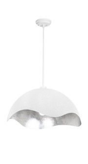 Eclos One Light Pendant in Textured White With Silver Leaf (42|P1915736)