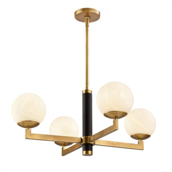 Gillian Four Light Chandelier in Natural Brass (45|900634)