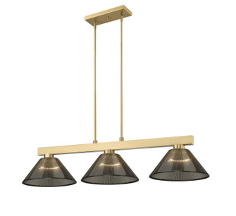 Cobalt Three Light Billiard in Modern Gold (224|152MGLDARS)