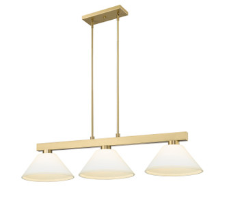 Cobalt Three Light Billiard in Modern Gold (224|152MGLDAMO14)