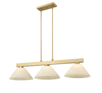 Cobalt Three Light Billiard in Modern Gold (224|152MGLDAGM14)