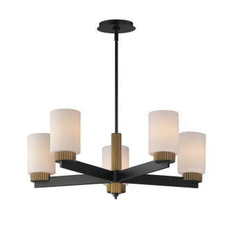 Ruffles Five Light Chandelier in Black / Antique Brass (16|32655SWBKAB)