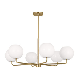 Rory Six Light Chandelier in Satin Brass (1|GLC1066SB)